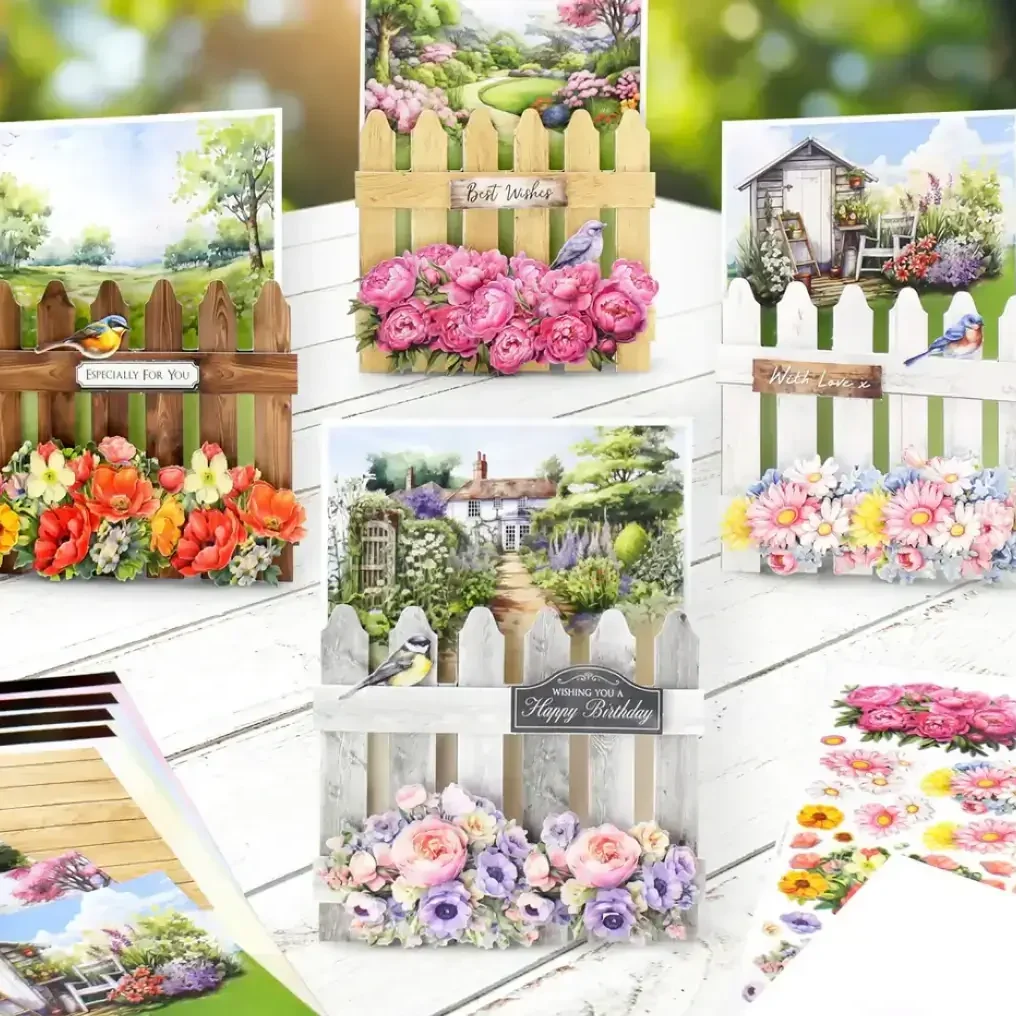 Assorted greeting cards with floral designs